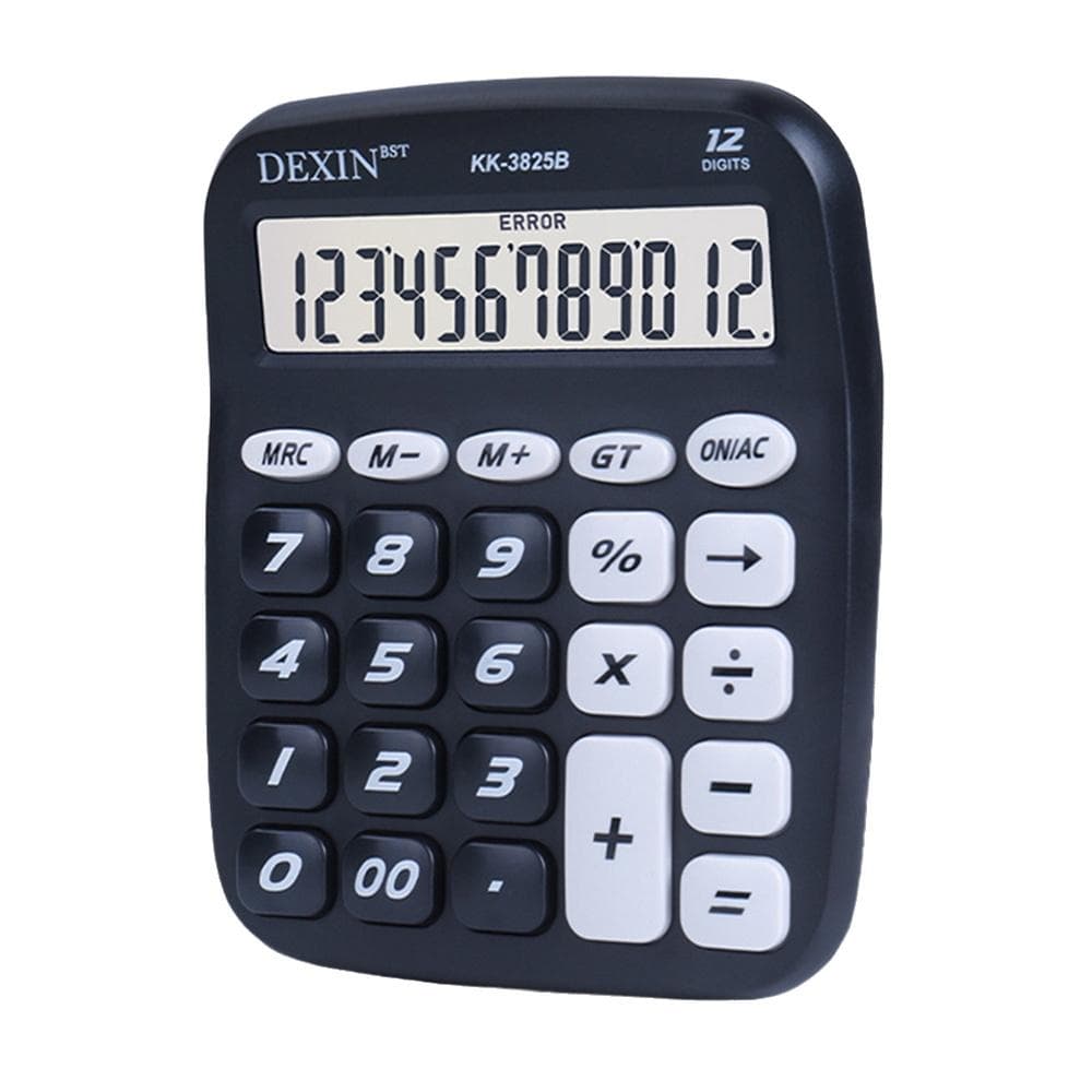 Cute Calculator 12 Digit Large LCD Display Big Button Candy Colored Desktop Calculator Suitable for black