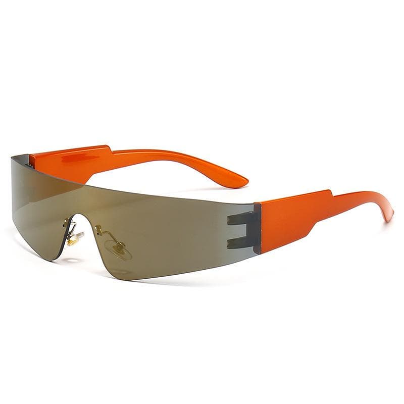 Cyberpunk Unframed Sunglasses Y2K Fashion Women Glasses Driving Cycling Eyewear Future Tech Style 1PC