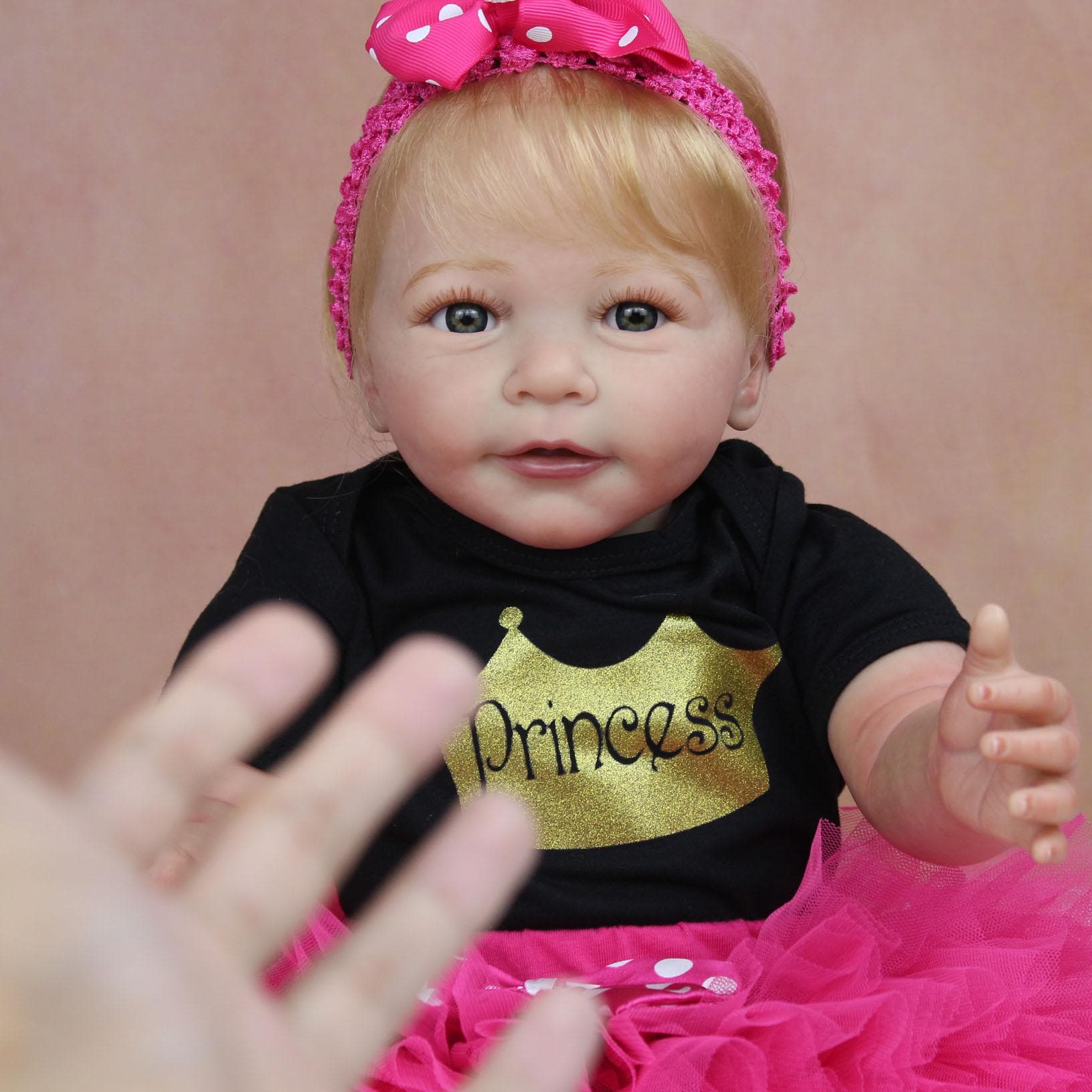BZDOLL 55CM 3D-Paint Skin Soft Silicone Reborn Baby For Girl Realistic Long Hair Princess Toddler Art Doll with Vascular Collection 55cm 3D-paint Skin Doll