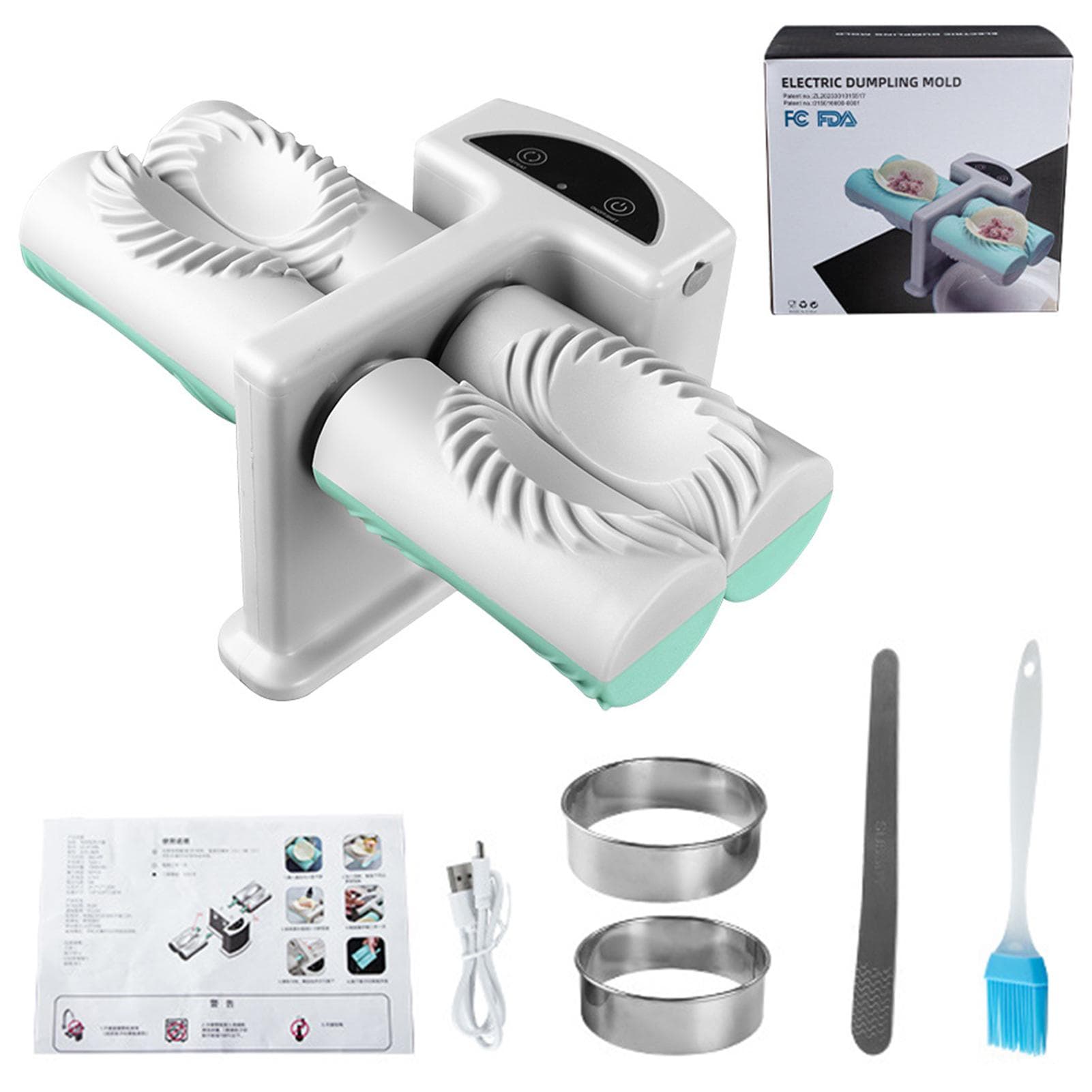 Dual Size Electric Dumpling Maker Machine Cordless Rechargeable Automatic Dumpling Maker Press with