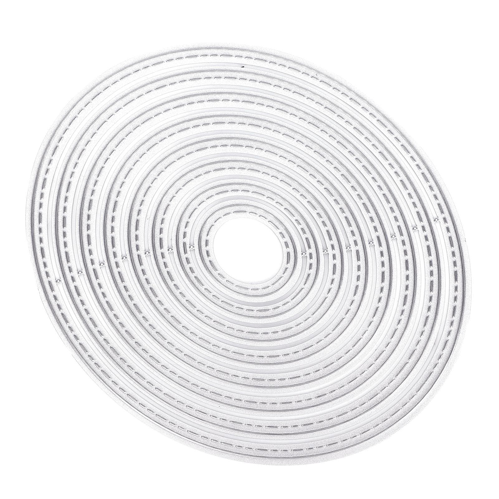 Metal Cutting Die Oval Etched Dies Decorative Emboss Stencil for DIY Crafts Album Paper Card Wedding