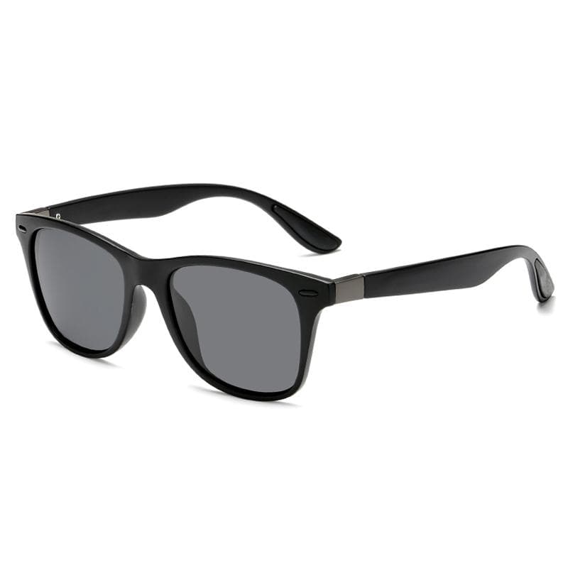 Classic Square Sunglasses for Men Women UV400 Protection Fashion Black Plastic Driving Shades