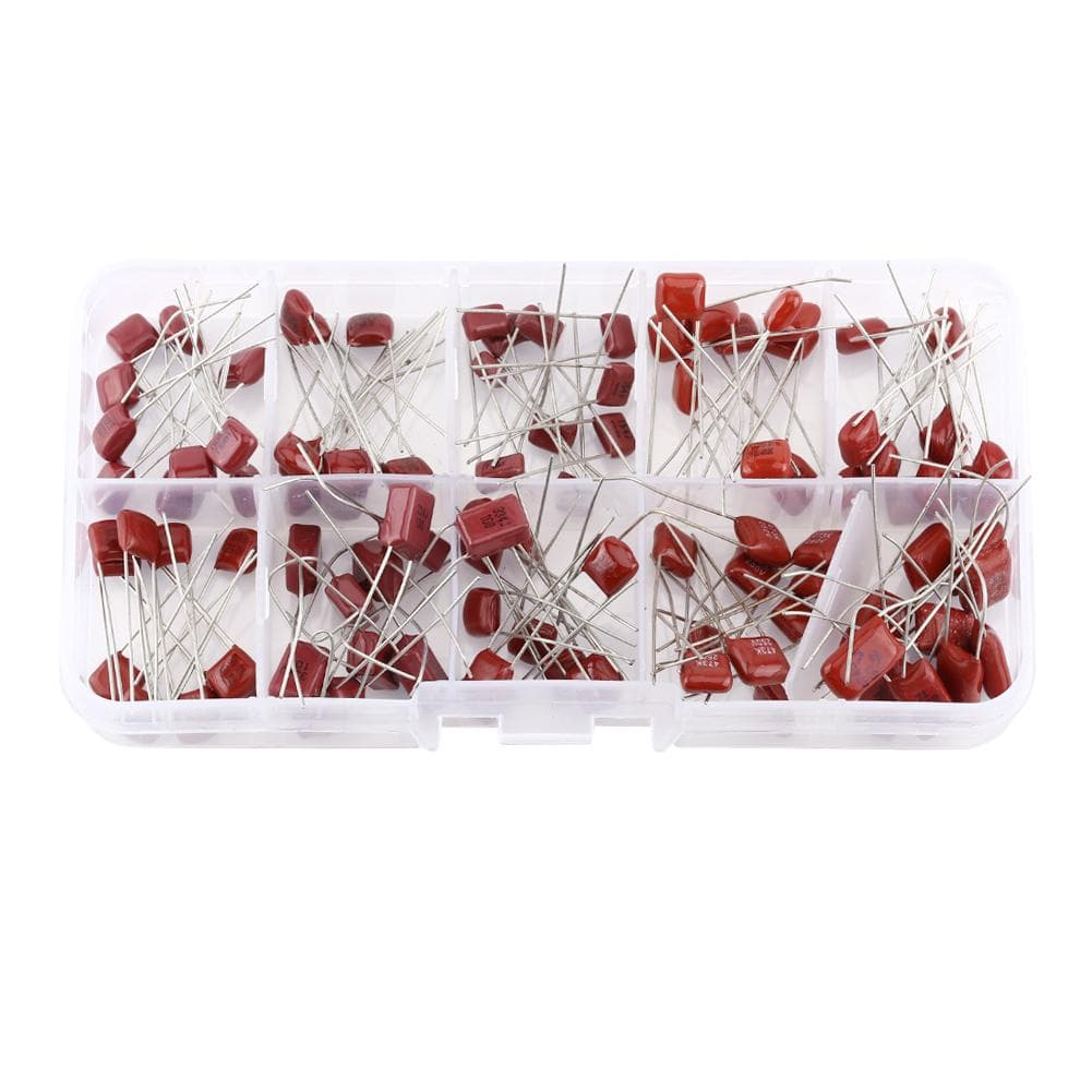 100pcs 10 Valued CBB Polypropylene Film Capacitors Assortment Kit 10nF ~ 470nF