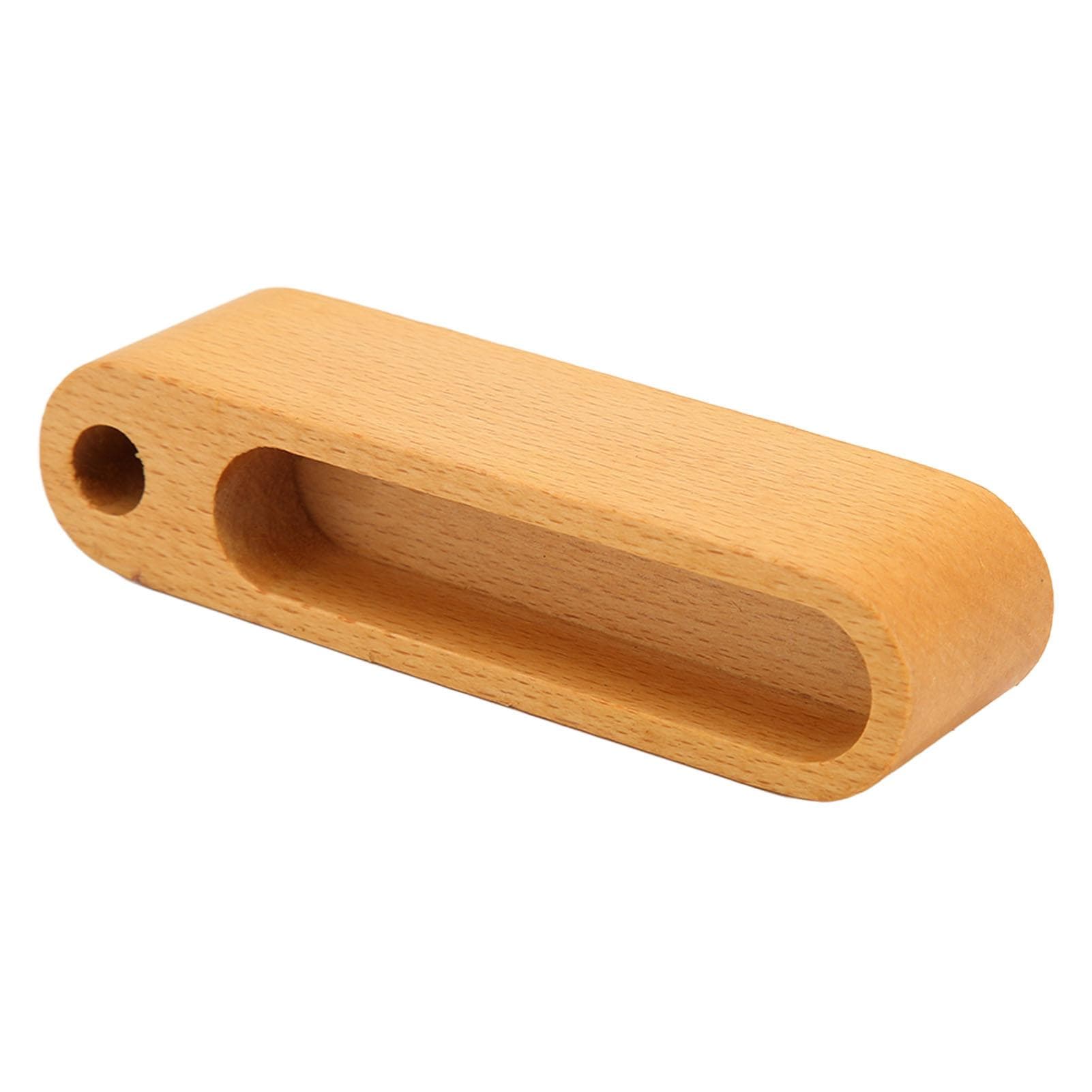 Wooden Desktop Business Card Holder with Pen Hole Beauty Salon Elegant Perfume Sample Display Stand