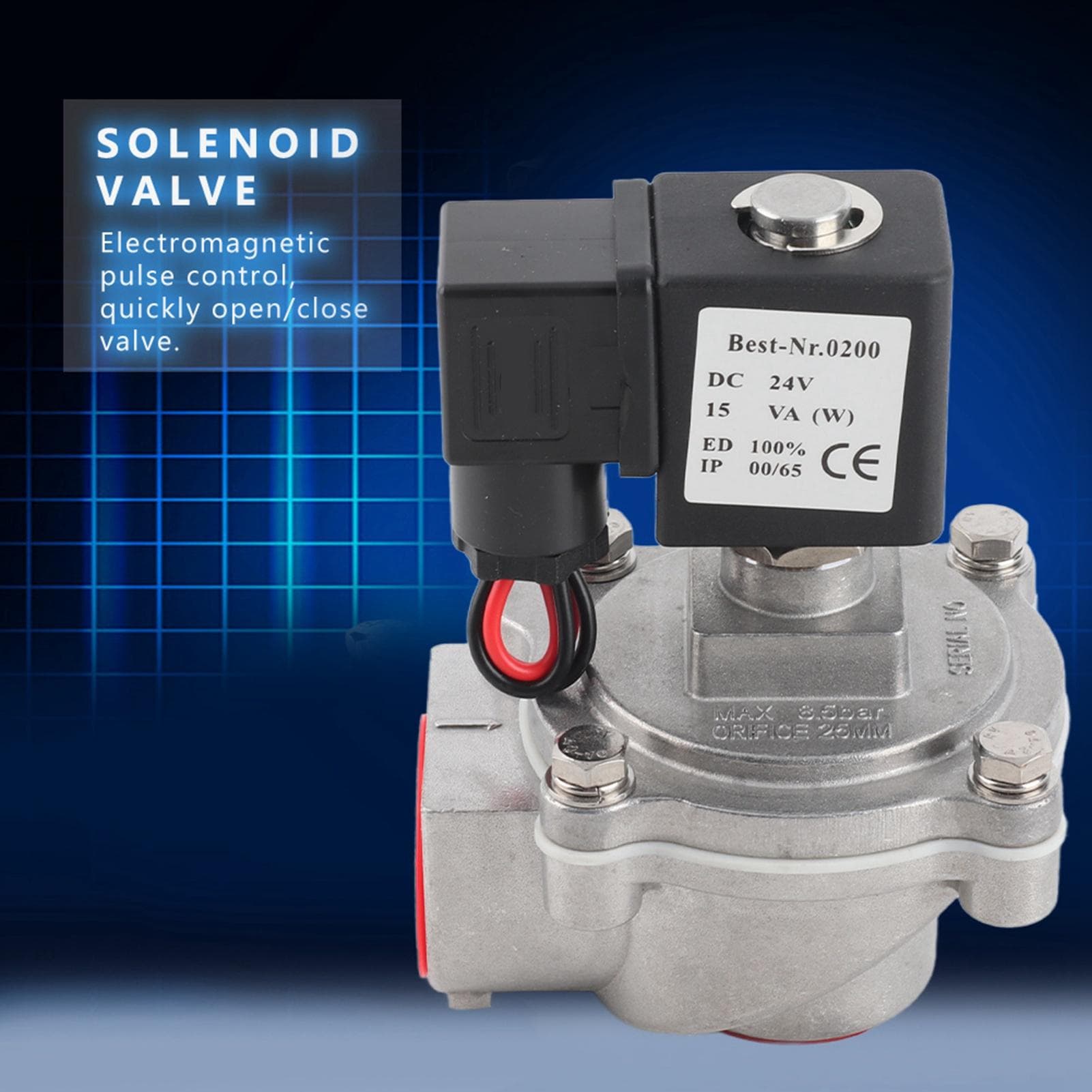 G1  2 Way Right Angle Solenoid Pulse Valve Electric Magnetic Pulse Valve DMFZ25 DC 24V