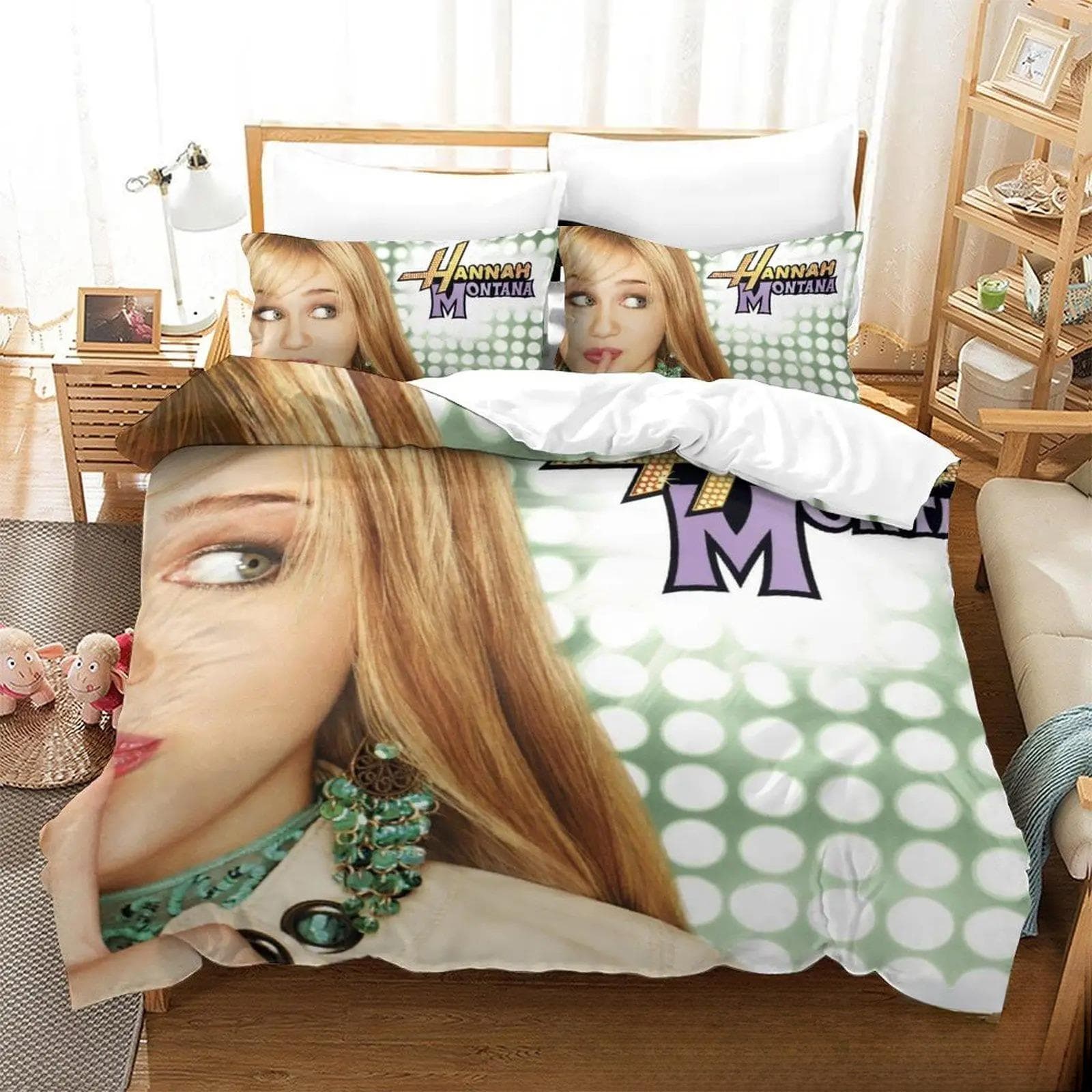 3D Print Hannah Montana All Season Duvet Cover Bedding Comforter sets Soft Quilt Cover and Pillowcases Single/Double/Queen/King 200x230cm 3pcs
