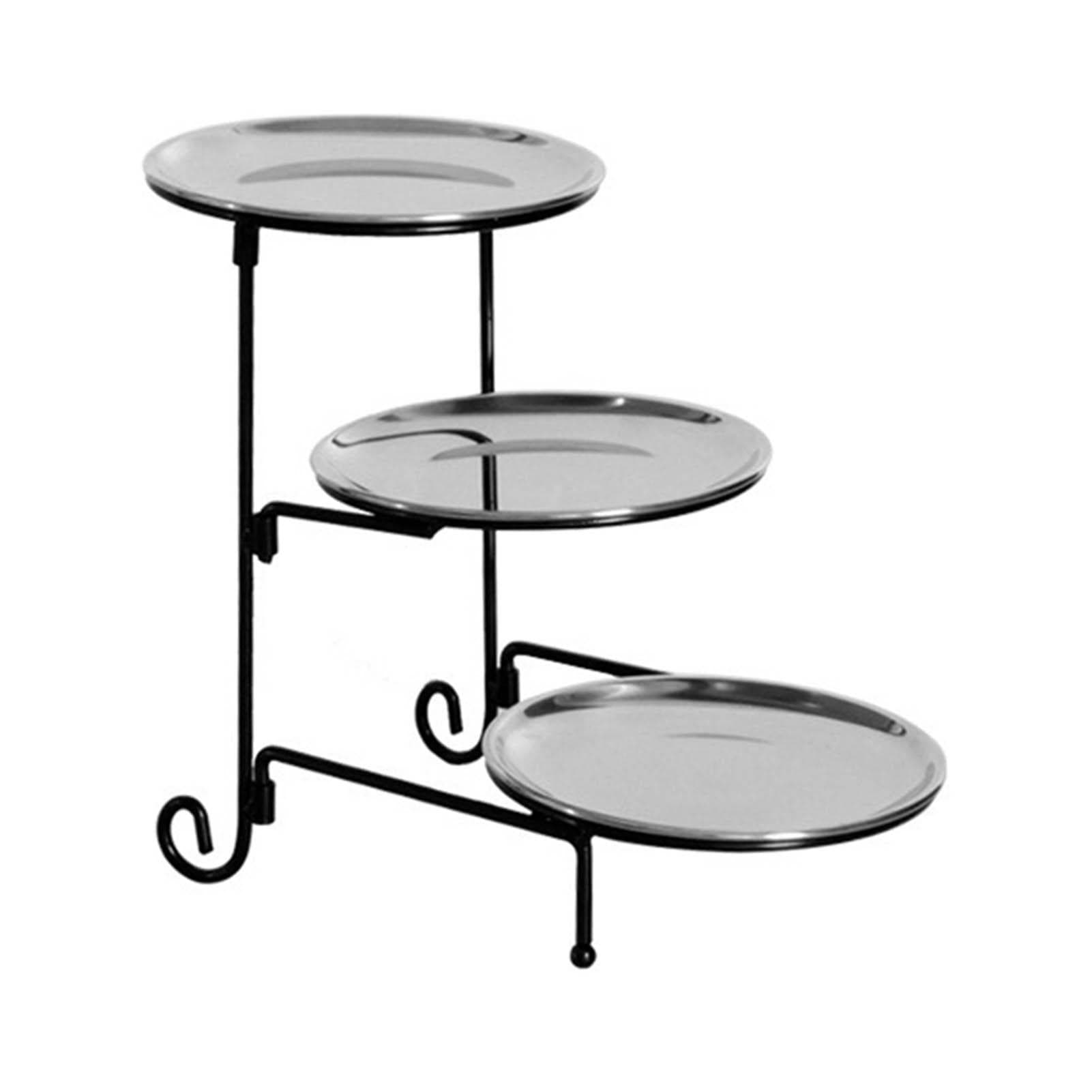 Three Layer Fruit Basket Stainless Steel Fruit Basket Modern Multi Layer Fruit Snack Storage Basket silver