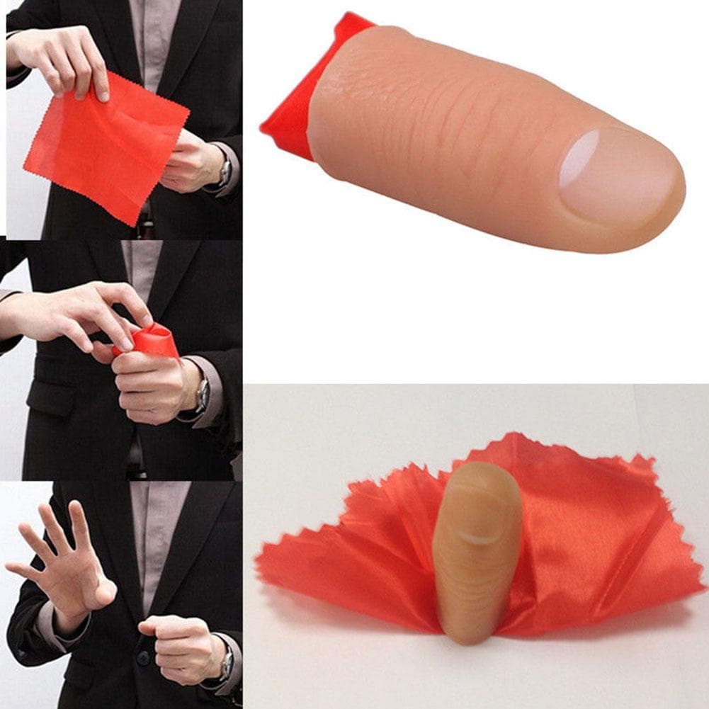 Mom&Me Magic Thumb Tip Trick Rubber Close Up Vanish Appearing Finger Hanky Trick Prop
