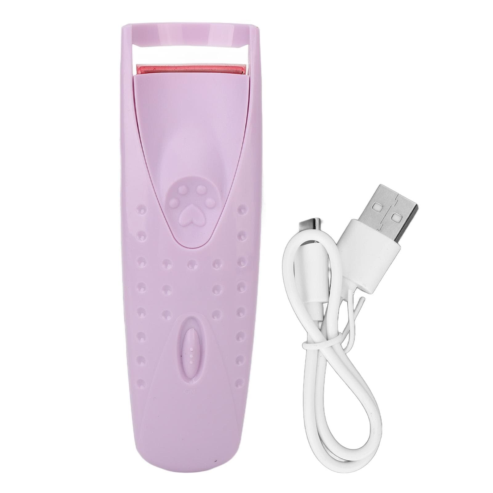 Heated Eyelash Curler Silicone Type C Charging Long Lasting Electric Eyelash Curler for Girl Cyan purple