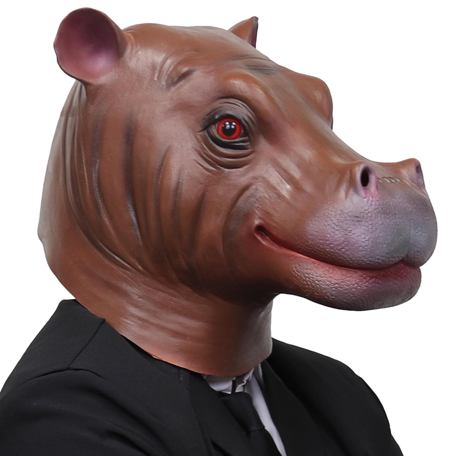 Simple and honest hippo mask cos funny animal mask One Size brown