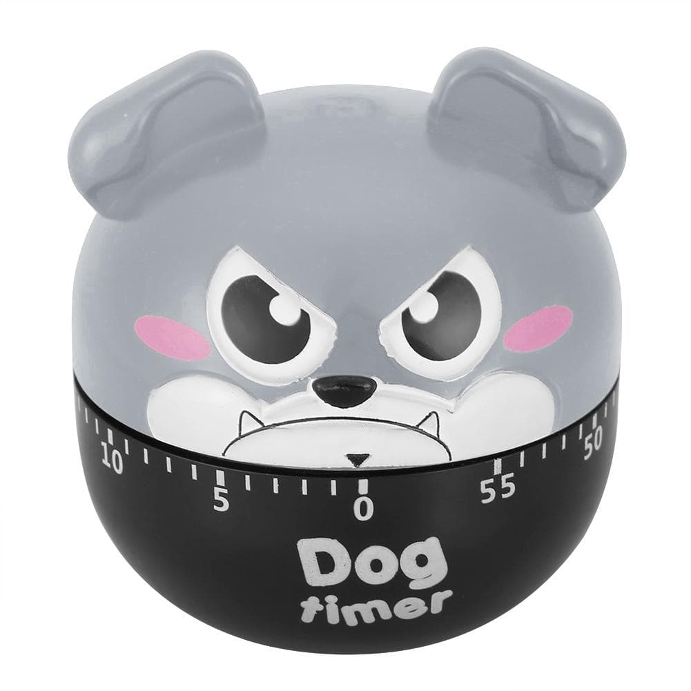 Mechanical Kitchen Timer Cute Dog Manual Counters for Home Cooking Reminder Tool(Gray) Gray