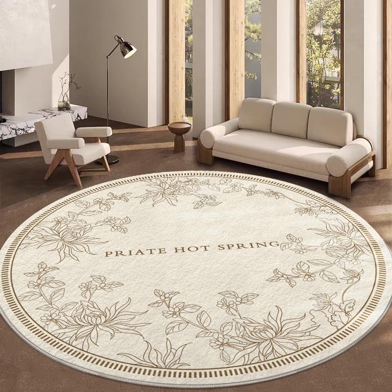 Dirt-Resistant, Easy-Care Round Cashmere Carpet - Thick, Non-Slip Living Room Rug for Autumn and Winter Diameter 100 cm (Dense)