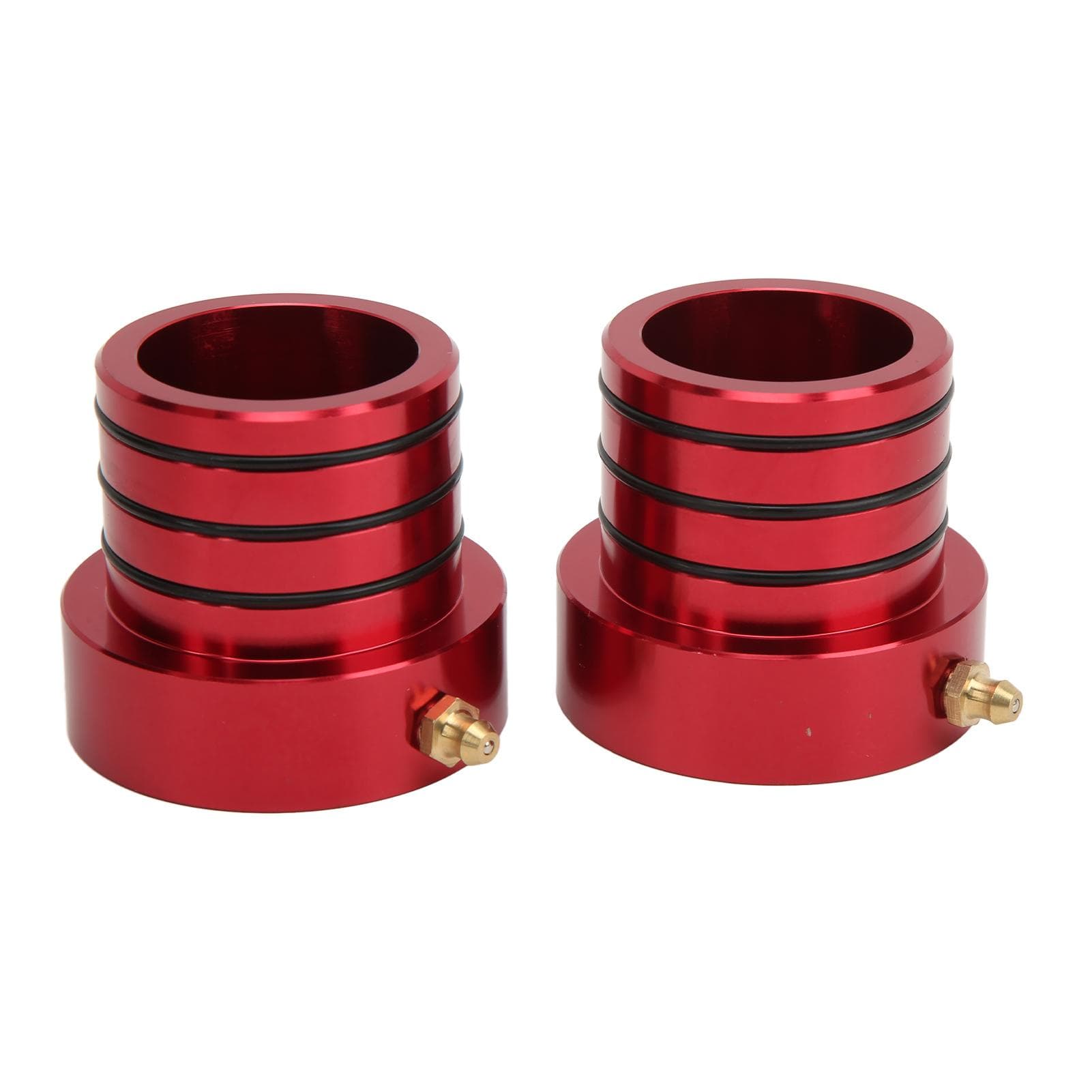 2pcs Front Axle Tube Seal Set Billet Aluminum Oxidation Resistance Replacement for Jeep Wrangler red