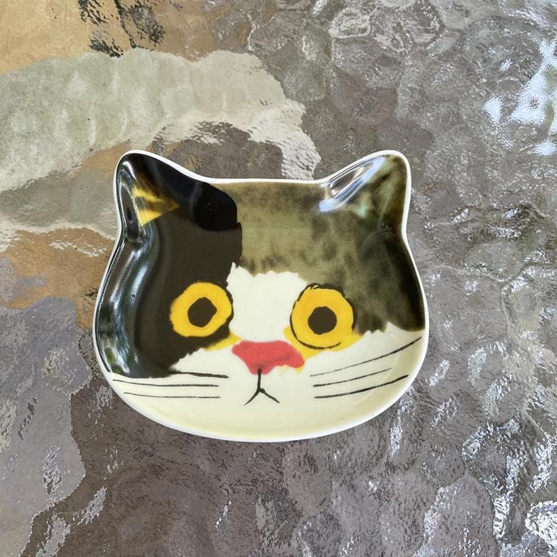 1PC Ceramic Cartoon Cat Head Perfect Housewarming Gift Snack Plates Kitchen Cat Face Ceramic Dish Cute