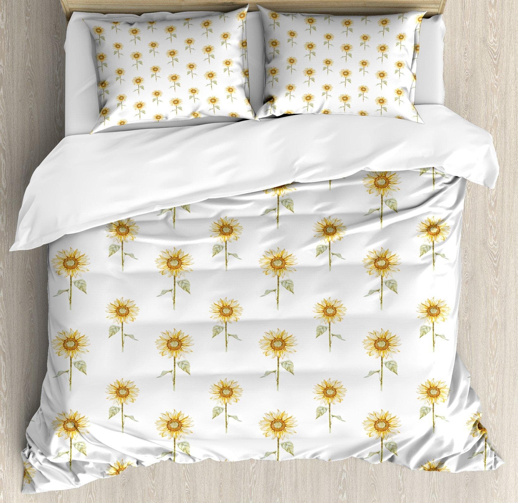 Lavender Duvet Cover Set, Daisies Color Decorative 3 Piece Bedding Set with 2 Pillow Shams, Full Queen King Size, for Kids Girls AU Double(180x210cm)