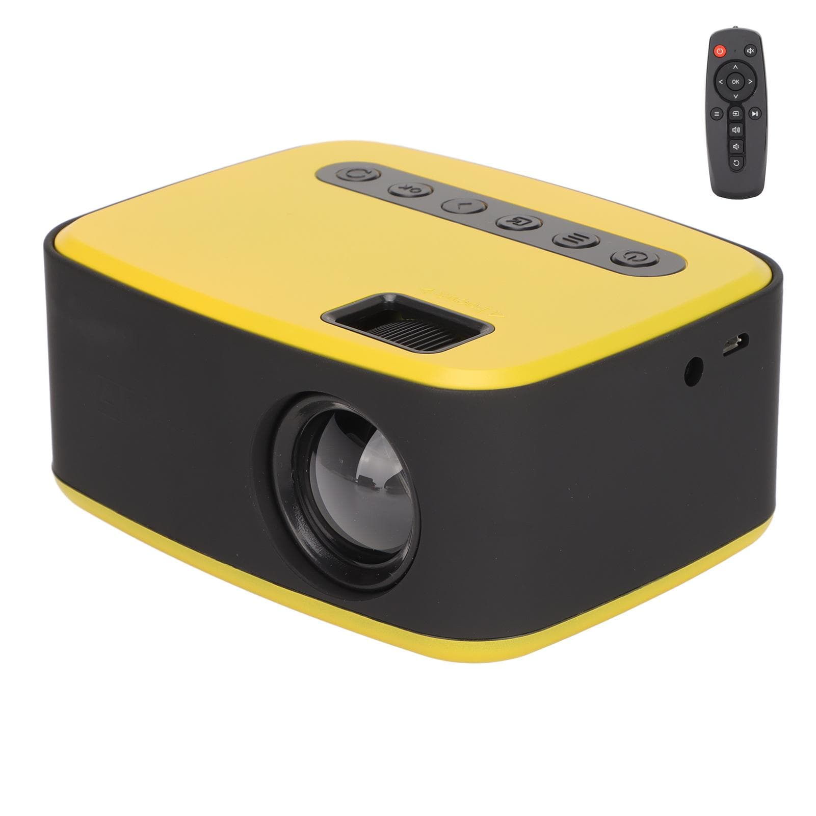 Mini Projector 1920x1080P Micro USB Interface 2W Speaker Black Yellow Portable Projector for EU Plug