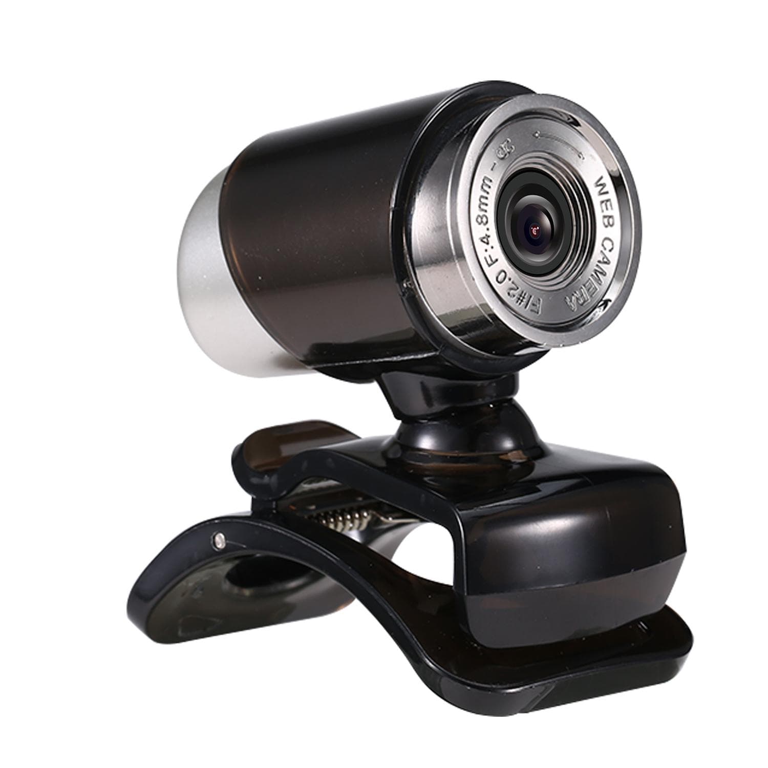 640P Webcam Live Streaming Webcam 360 Degree Rotatable USB Web Camera for PC Laptop Clip-On Webcam black