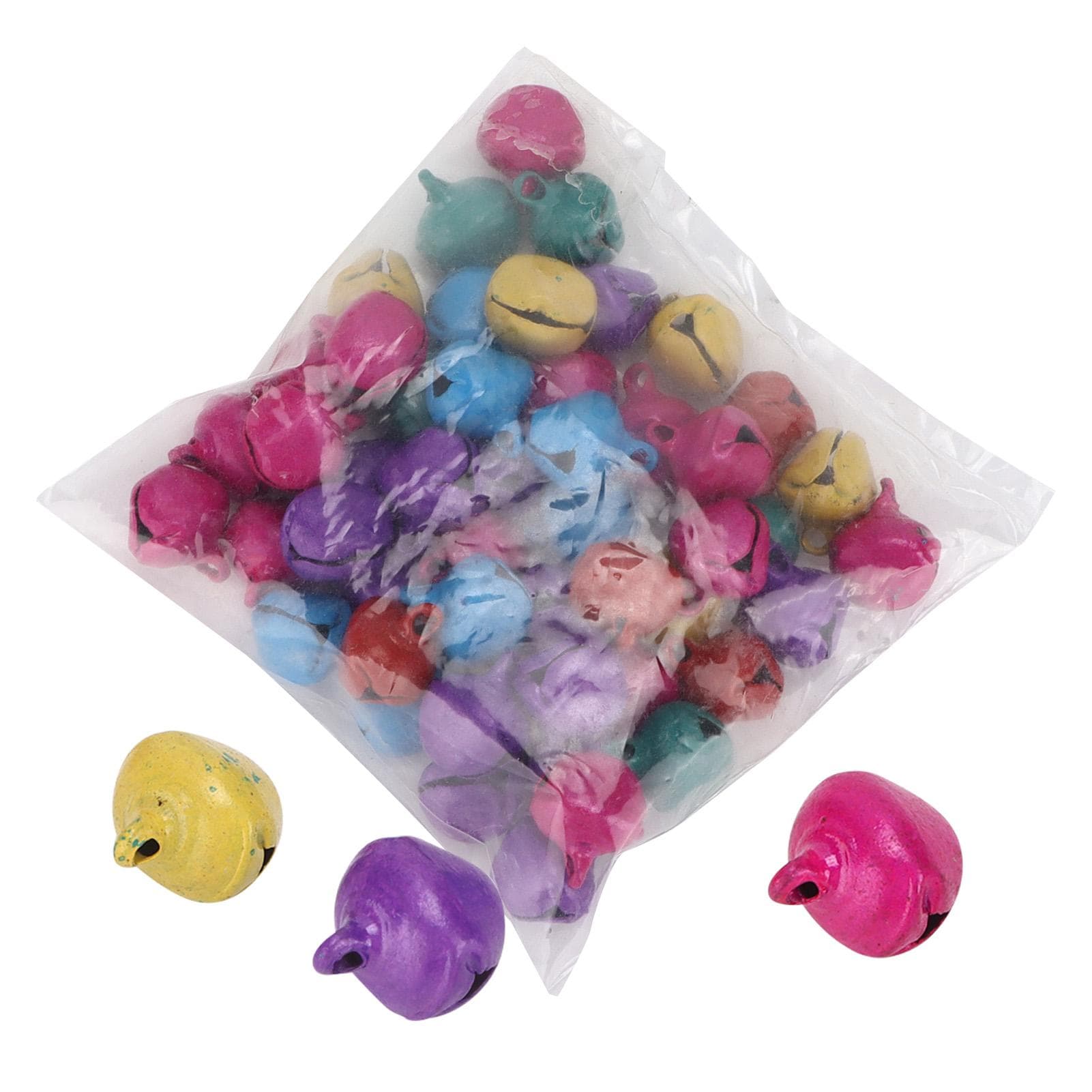 50pcs Small Bells DIY Mini Tiny Iron Jingle Bells with Hole for Craft Jewelry Festival Birthday