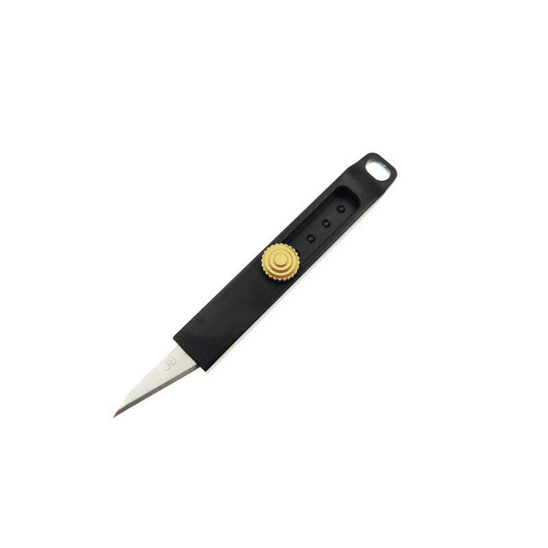 Stainless Steel Sliding Blade Aluminum Alloy Handle Portable EDC Pocket Utility Knife Mini Paper Cutter Trimmer Keychian Knife Unpacking black
