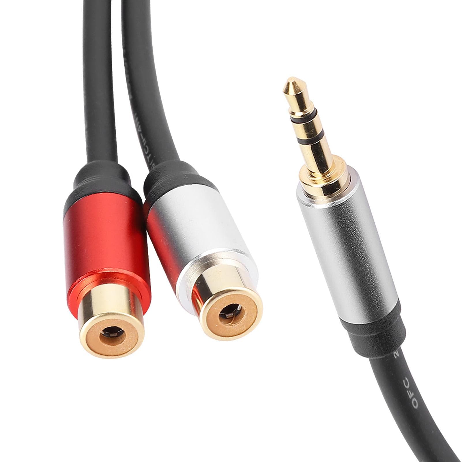 o Cable 1 Split in 2 3.5mm Male to 2RCA Female Stereo Wire Subwoofer Connection Wire0.3m11.8in 0.3 Meter / 1ft