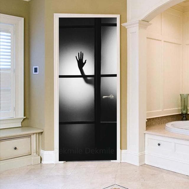 3D Scenery Porch Vinyl Door Sticker For Bedroom Home Decor Self Adhesive Removable Wall Decal Door Renovation Waterproof Poster 40x120cm(not cut)