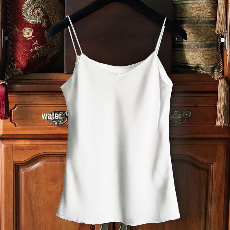 Women's Satin Camisole: Versatile & Sexy with Stylish Back Design Double Extra Large white
