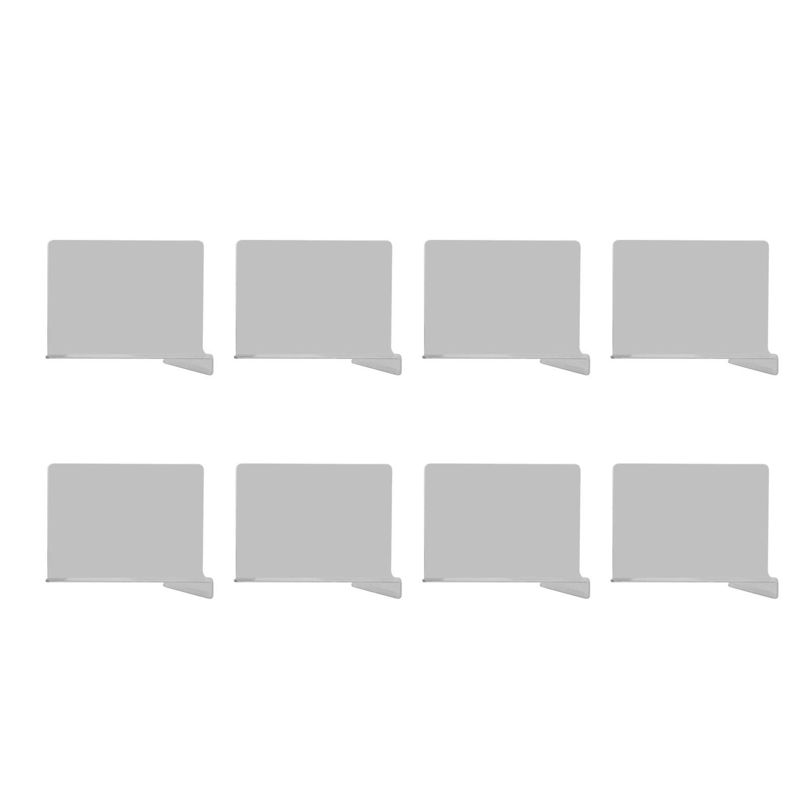 8PCS Shelf Dividers for Closet Organization Plastic Clear Shelf Closet Separator for Wooden Or