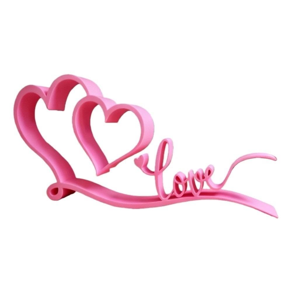 Pink A Little Sign To Say I Love You Ornament 3D Print Love Heart Ornaments Table pink