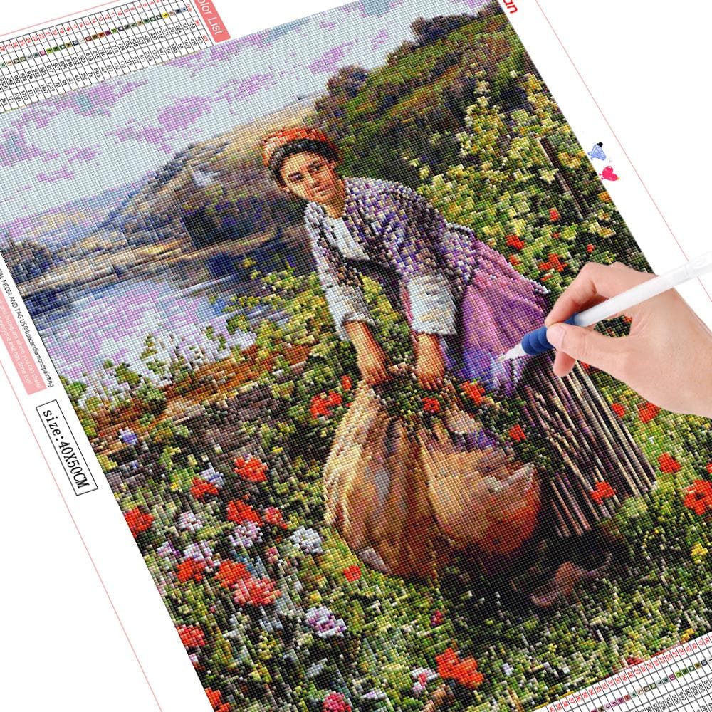 5D Diamond Embroidery Portrait Crystal Painting Diamond Mosaic Woman Full Square 20X30CM