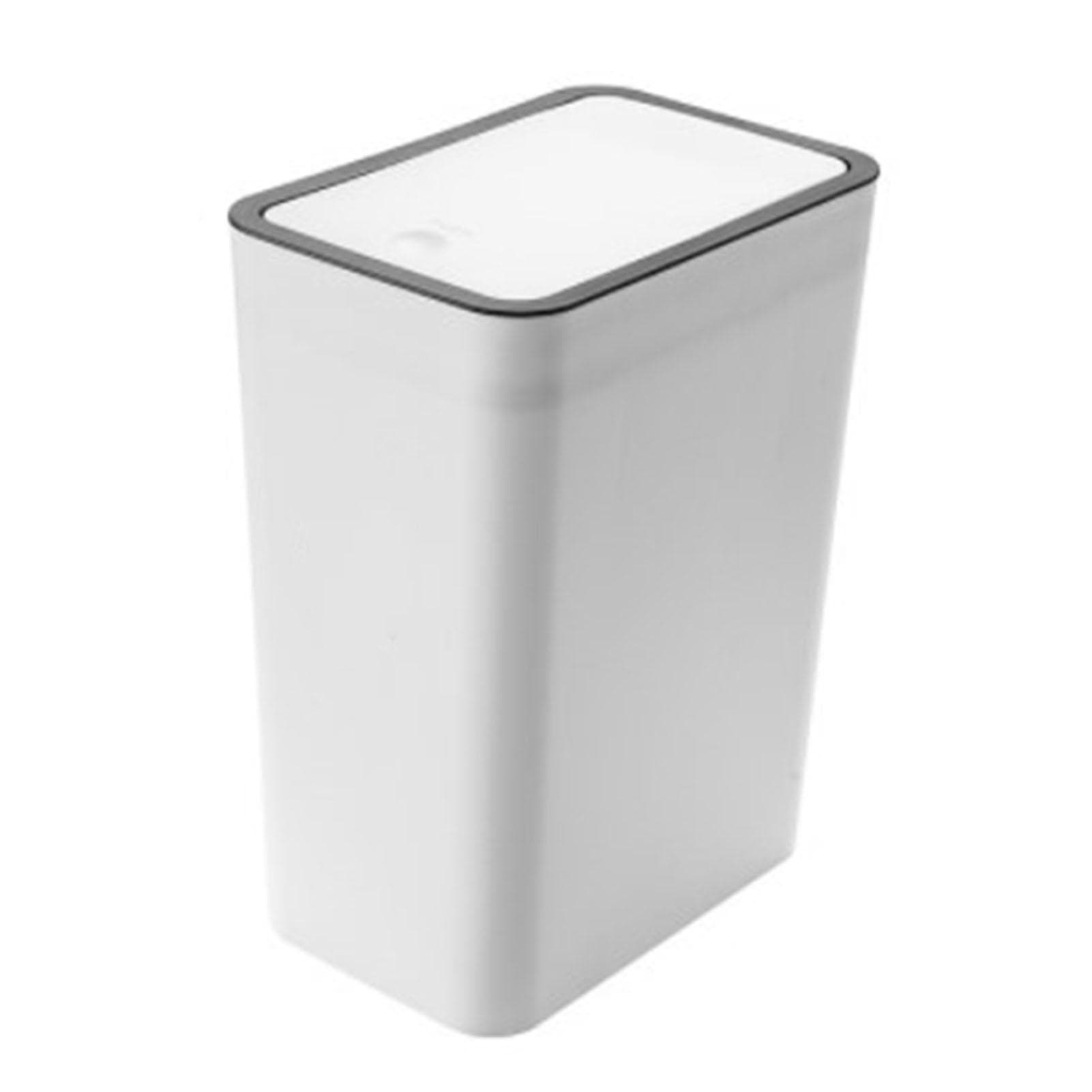 Household Garbage Cans Sealed Large Capacity Odorless With Press Top Plastic Trash Bin For Home white