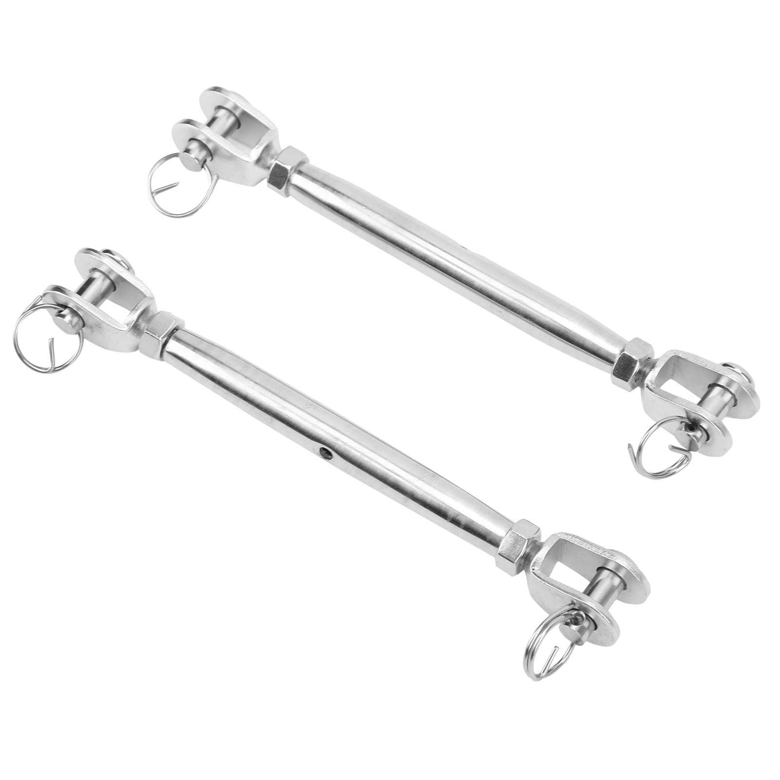 2pcs Jaw and Jaw Turnbuckle Stainless Steel Turnbuckle Rigging Screw Jaw for Wire Rope Cable