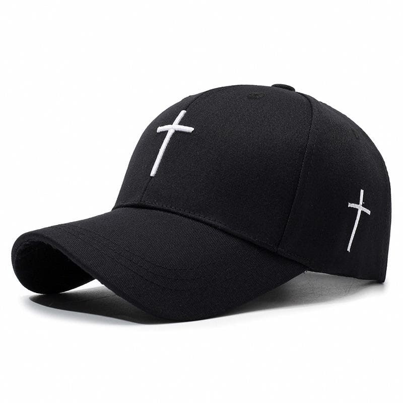 Spring New Arrival Cross 3D Embroidery Baseball Cap. It's suitable for both men and women, perfect for outdoor sun protection. black