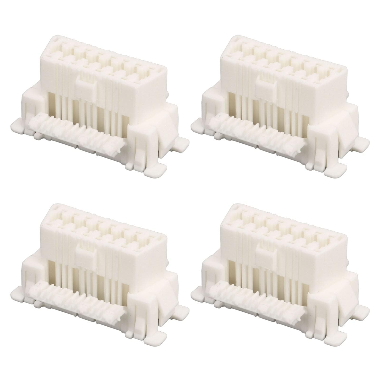 10PCS OBD2 16Pin Female Plug Harness Connector White for Car Diagnostic Plug Interface Scanner