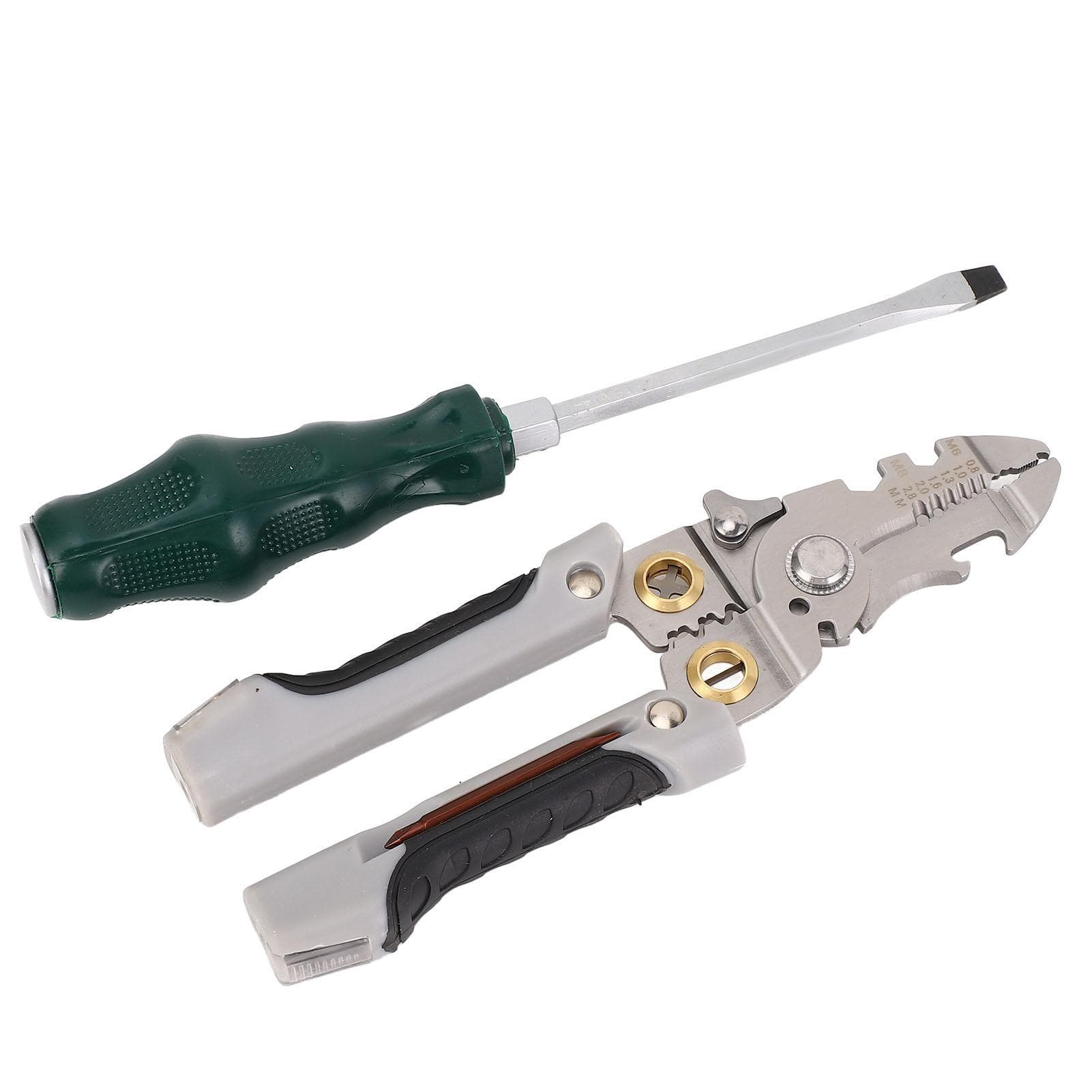 21 in 1 Wire Stripper 6mm Slot Screwdriver Stainless Steel Wire Stripping Pliers Electrician Tool