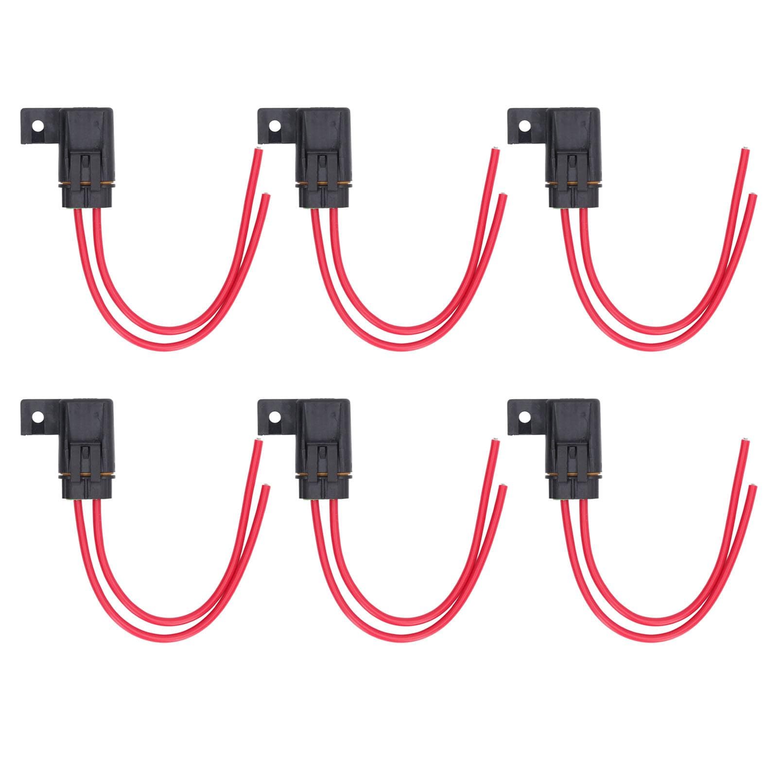 6Pcs Inline Fuse Holder IP66 Waterproof 12AWG 30A Blade Wiring Harness for Boat Car