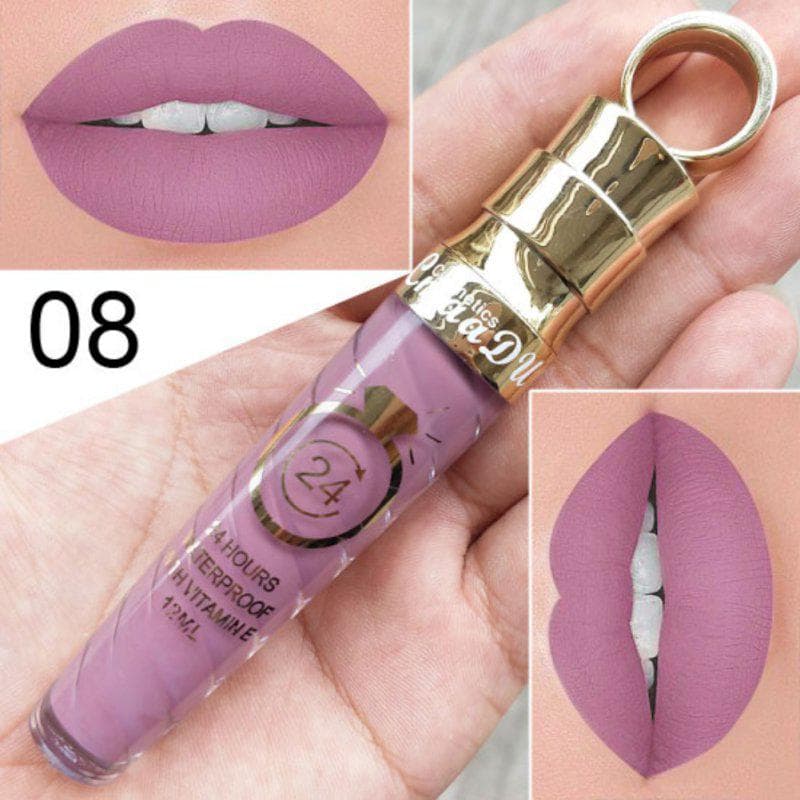 20 Colors Waterproof Long Lasting Matte+Shimmer Lipstick Mental Beauty Lip Gloss