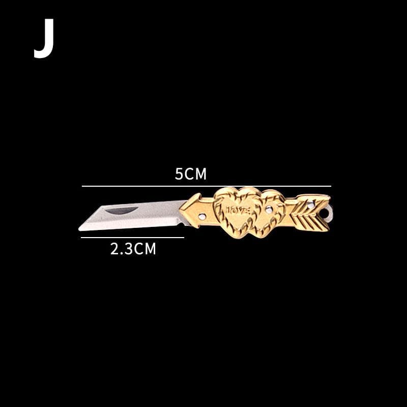 1PC Brass Miniature Keychain Folding Knife Mini Tool Pocket Knife Stainless Steel J