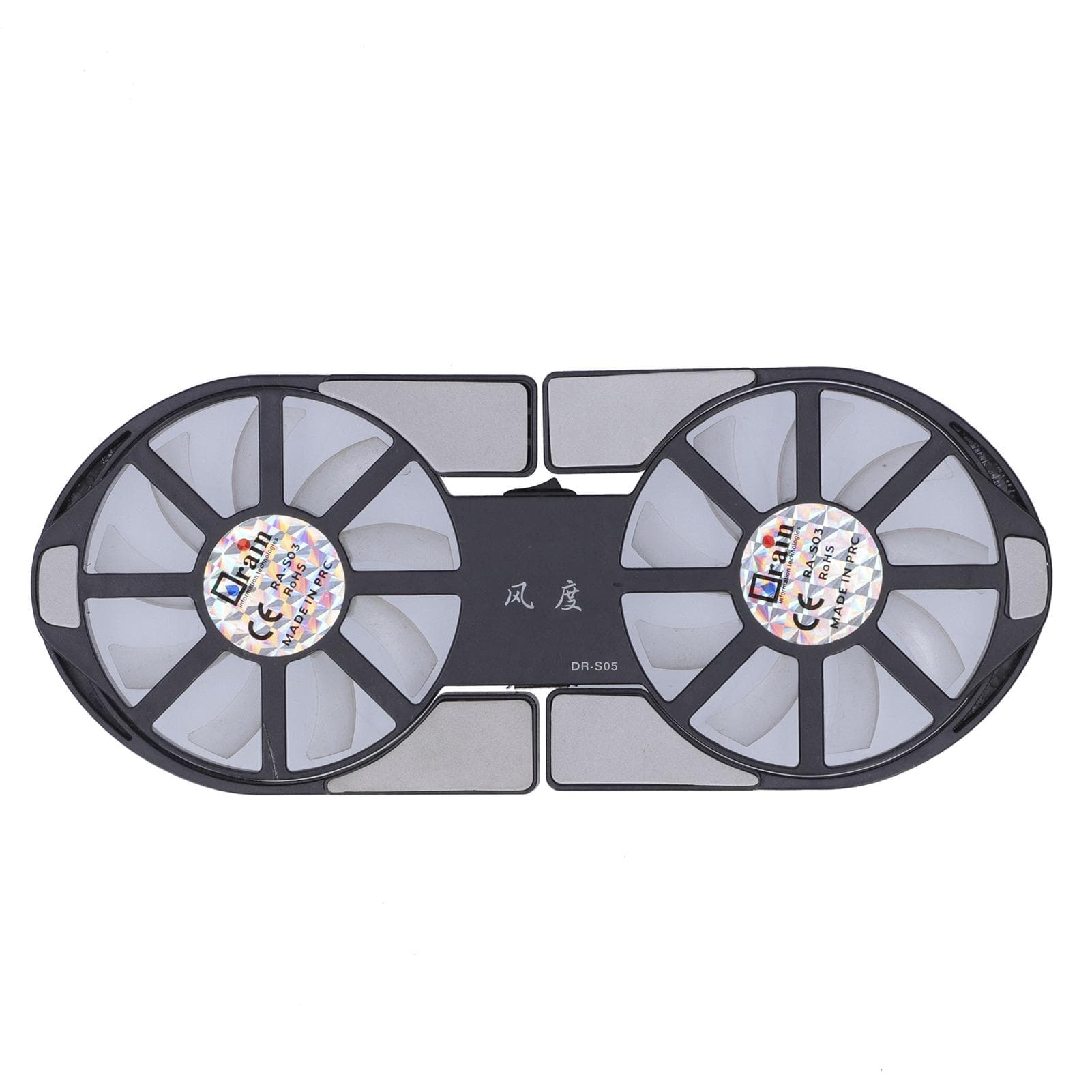 4Color Laptop Cooling Pad Foldable Notebook Cooler DualFan Large Air Volume Radiator Heat black