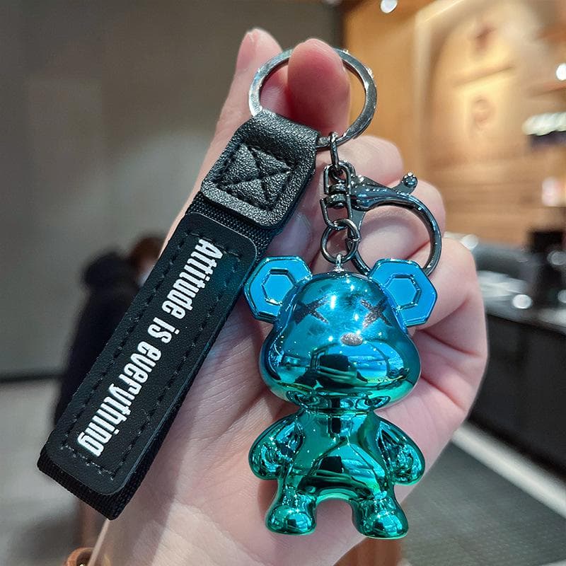 Stylish Gradient Bear Doll Car Keychain Ornament