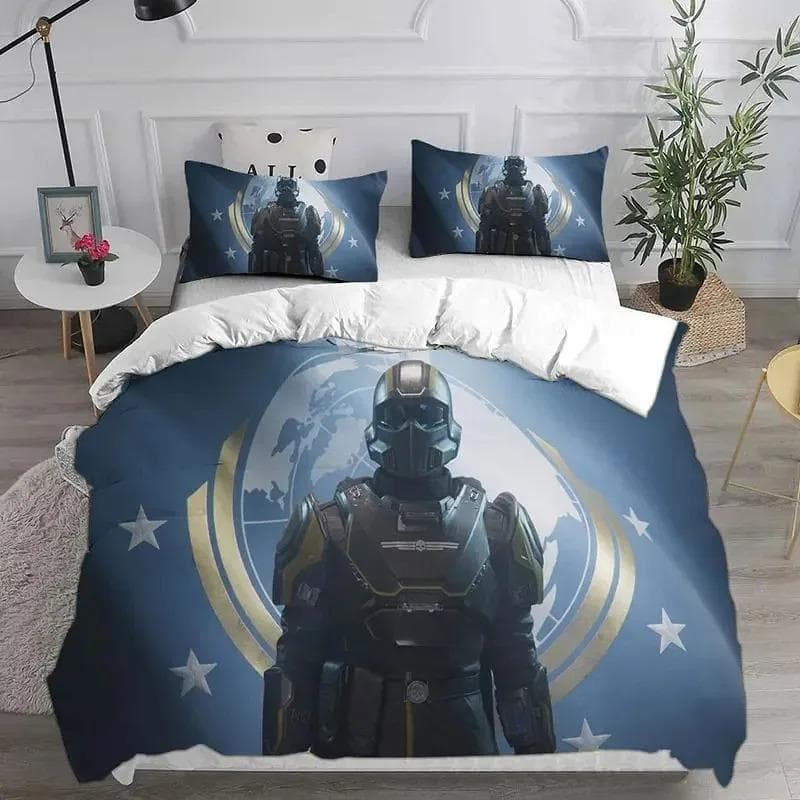 3D HELLDIVERS 2 Bedding Sets Comforter Quilt Bed Cover Duvet Cover Pillow Case Sets Kids Adult Size For Home Textiles AU Double 180x210cm