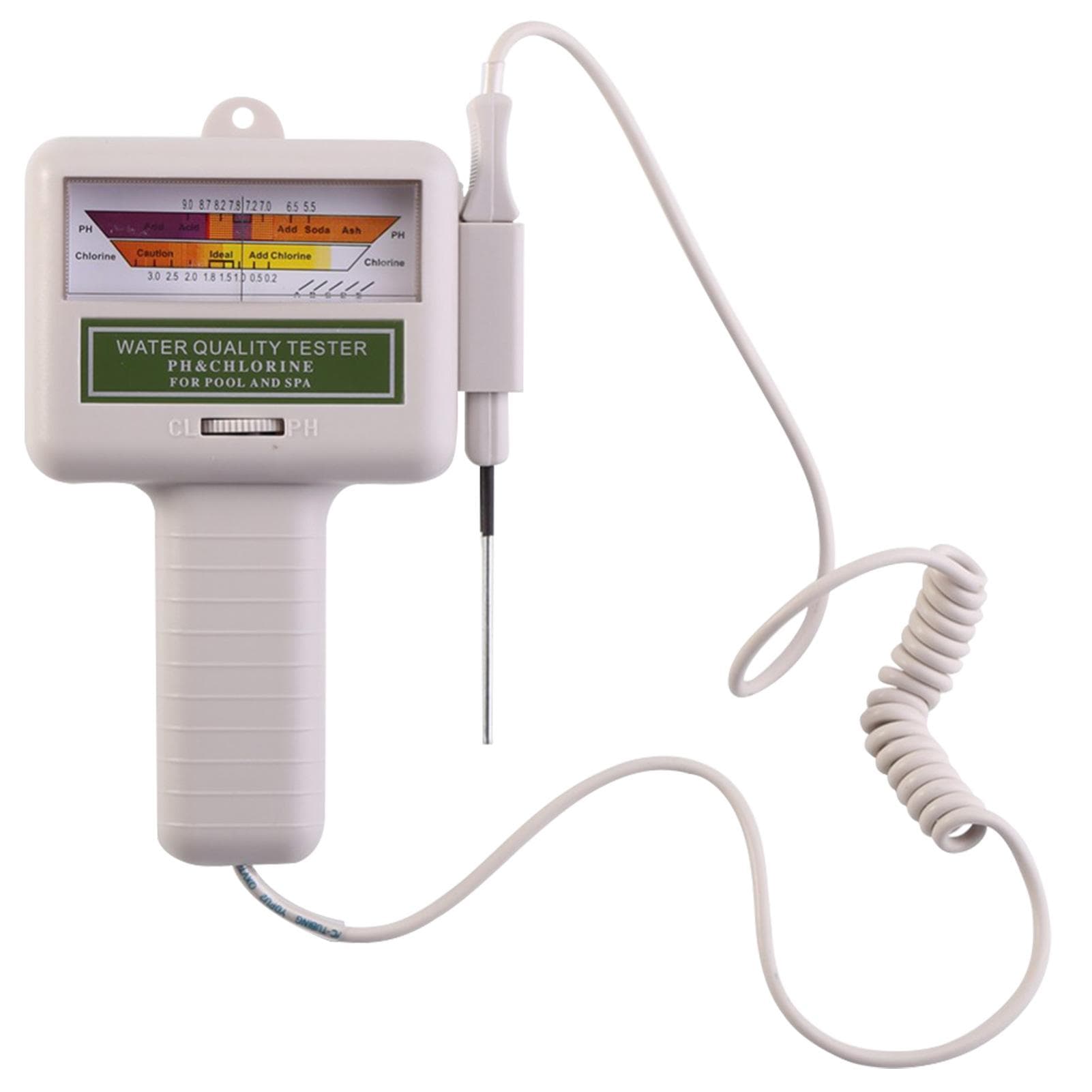 PC101 PH Meter Water Quality Tester PH/CL2 Meter CL2 Chlorine Tester Water Detector for Swimming white