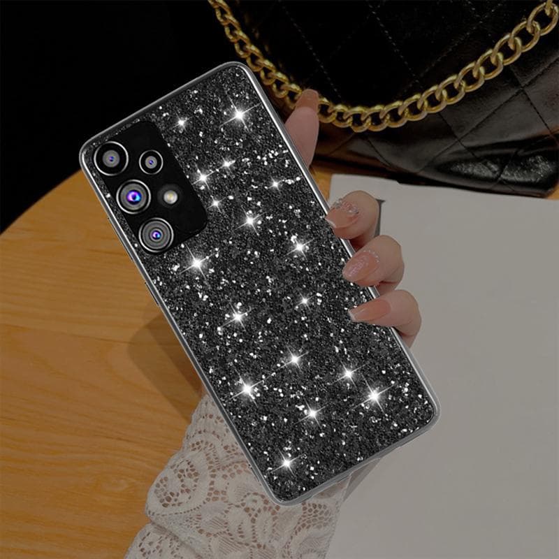 Luxury Bling Glitter Phone Case For Samsung Galaxy S23 S22 S21 FE Ultra Plus A14 A23 A33 A53 A73 A22 A32 A53 A72 A12 A51 M23 M32 4G 5G Soft TPU Cover Samsung Galaxy S21 black