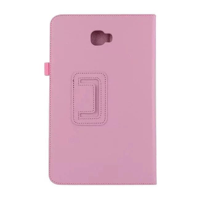 Solid Fundas Tablet Case For Samsung Galaxy Tab A6 10.1 2016 Flip Stand Tablet Cover For Coque Samsung SM-T580 SM-T585 T580 Pen SM-T580 SM-T585 pink
