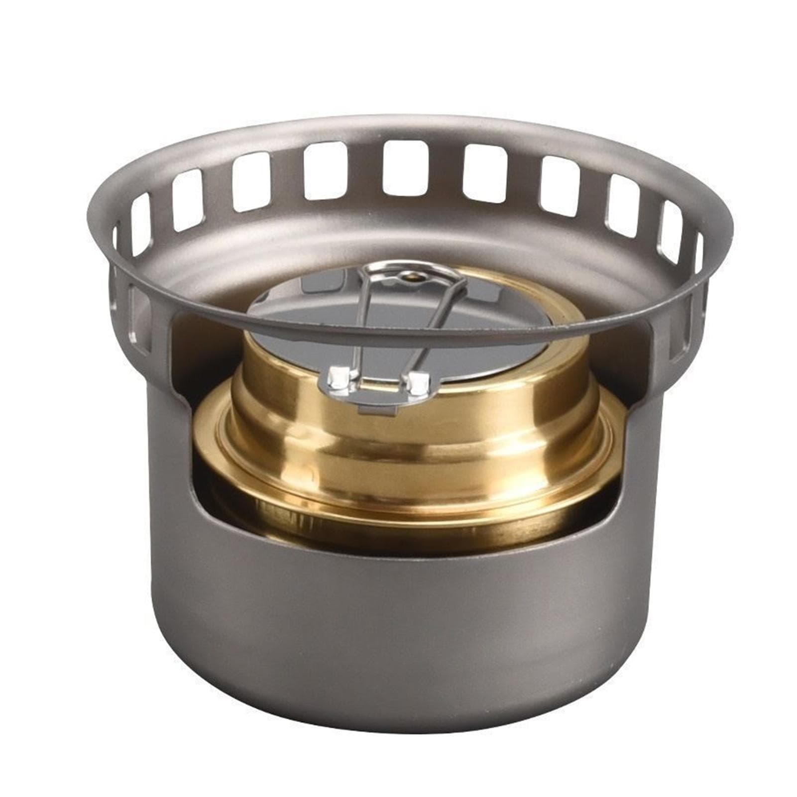 Portable Alcohol Stove Small Aluminium Alloy Brass Windproof Burner for Camping Picnic Dark Green