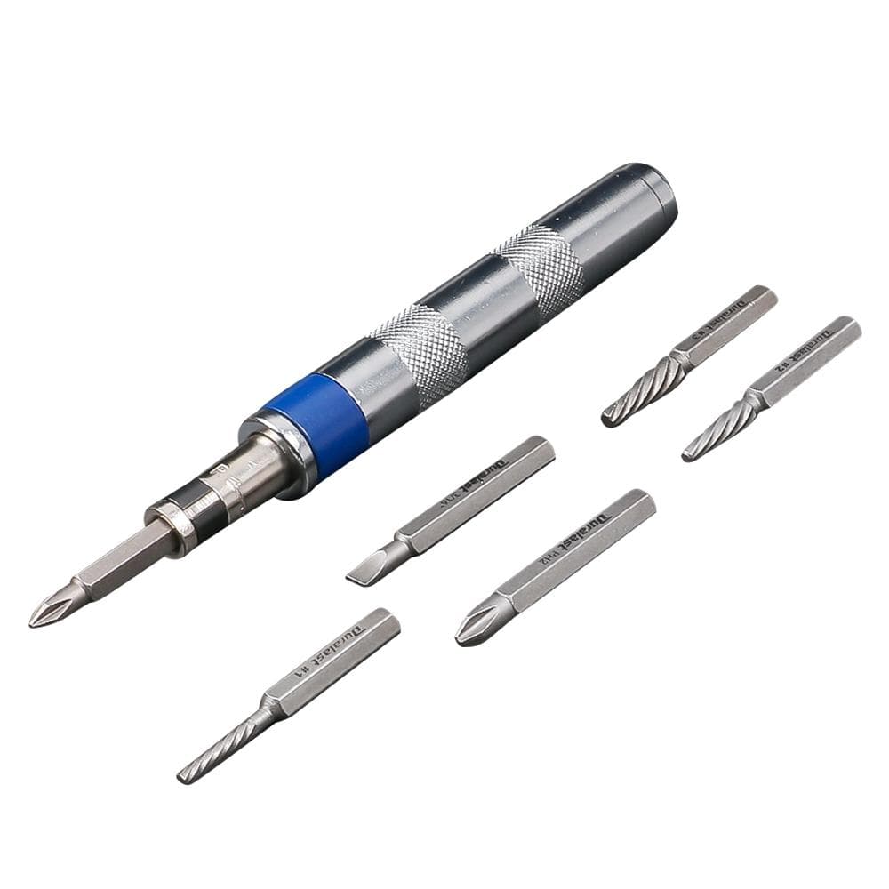 6in1 Screwdriver Set 14-inch Impact Drive Rusted Stuck Broken Fasteners Remover with Complete multicolour