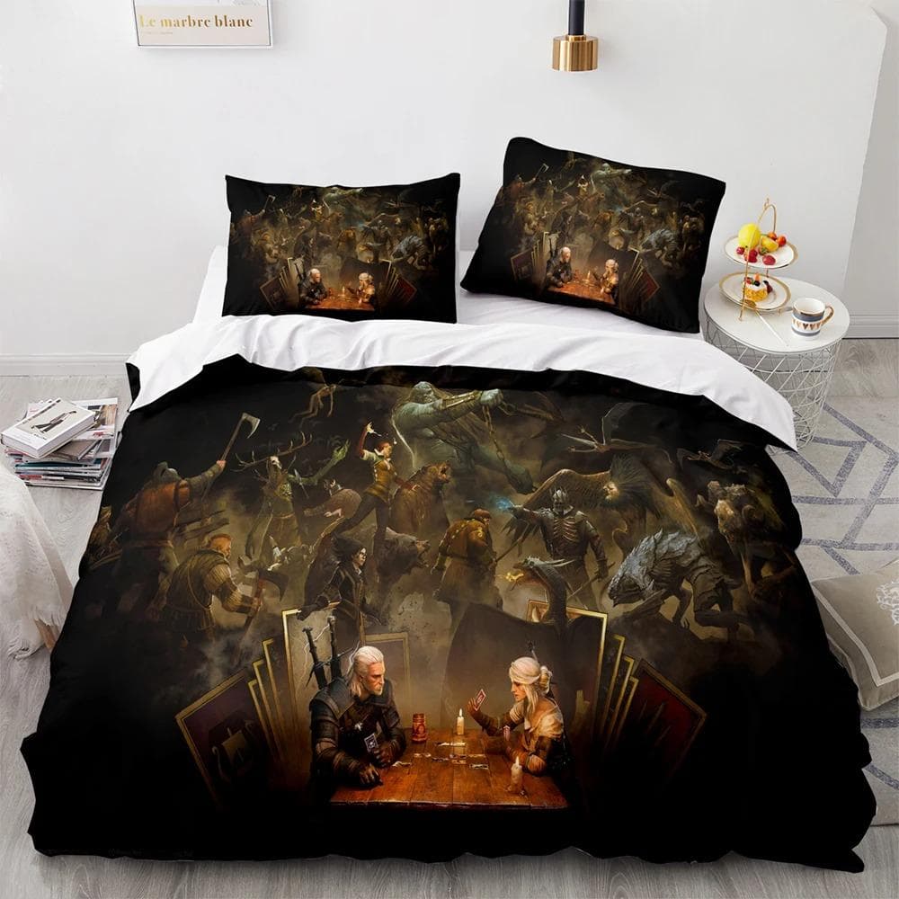 3D Printed The Witchers Bedding Set Boys Girls Twin Queen Size Duvet Cover Pillowcase Bed Kids Adult Home Textileextile US Full 200x230cm
