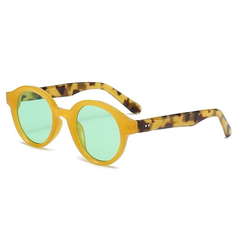 Vintage Candy Color Round Sunglasses UV400 Protection Fashion Luxury Brand Shades for Women Men Unisex Retro Style as picture