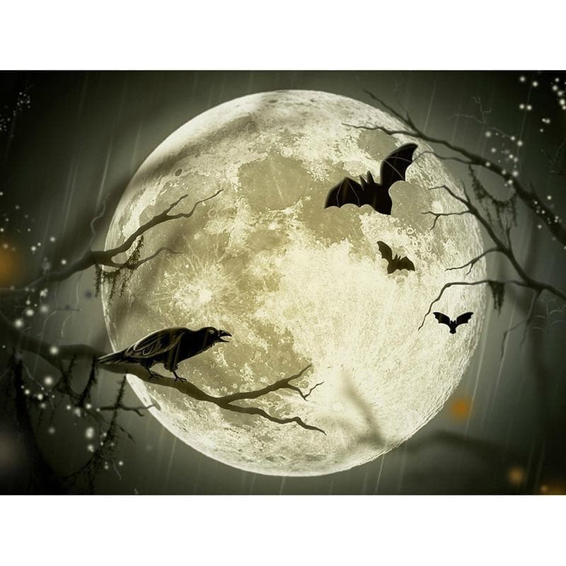 5D DIY Diamond Painting Moon and Birds Embroidery Mosaic Cross Stitch Rhinestone Decoration 20X30CM