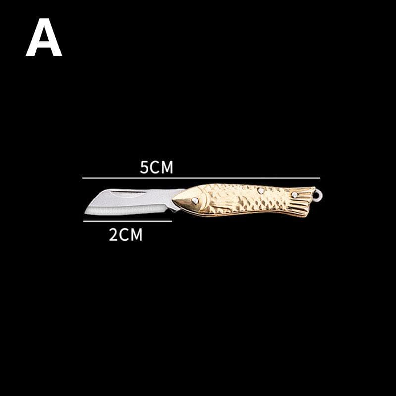 1PC Brass Miniature Keychain Folding Knife Mini Tool Pocket Knife Stainless Steel A