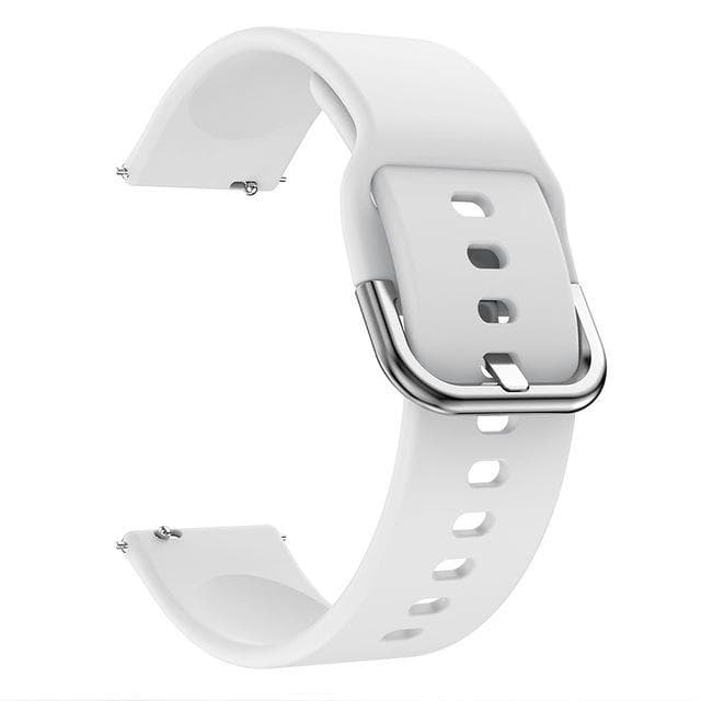 Silicone Watch Band Strap For Samsung Galaxy Watch Active/Active 2/Samsung Watch 6 5 3 R850 R840/Watch 4 /Classic 40mm 46mm Amazfit Bip Youth Amazfit Bip Youth-20mm white